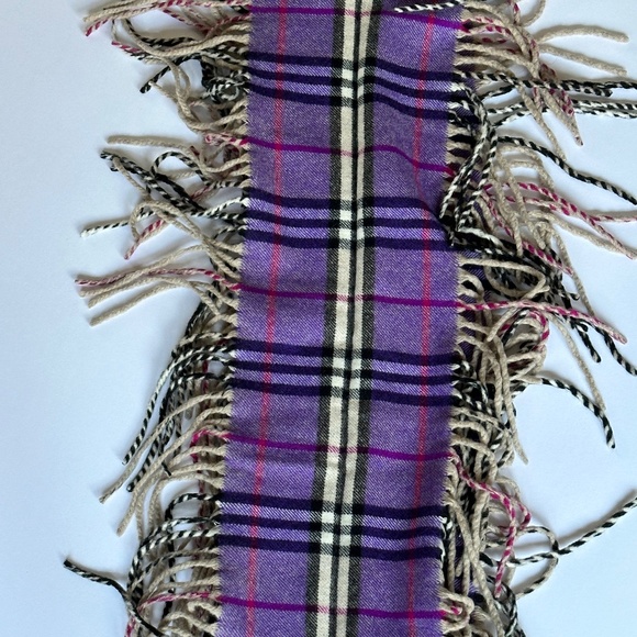 Skinny Burberry Purple Nova Check Cashmere scarf